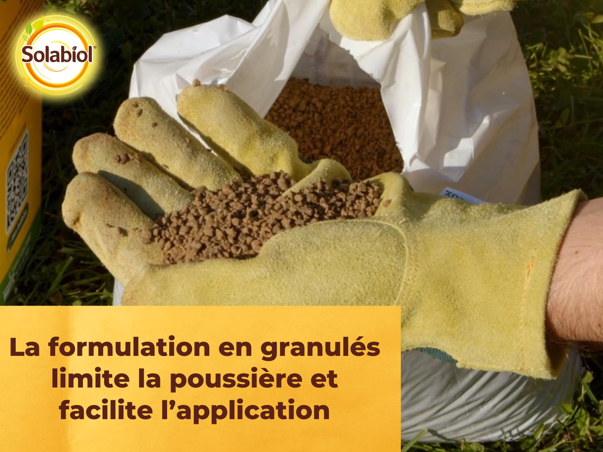 SOLABIOL Engrais Gazon 14 Kg Double Action 350m² Granulés Anti-Mousse
