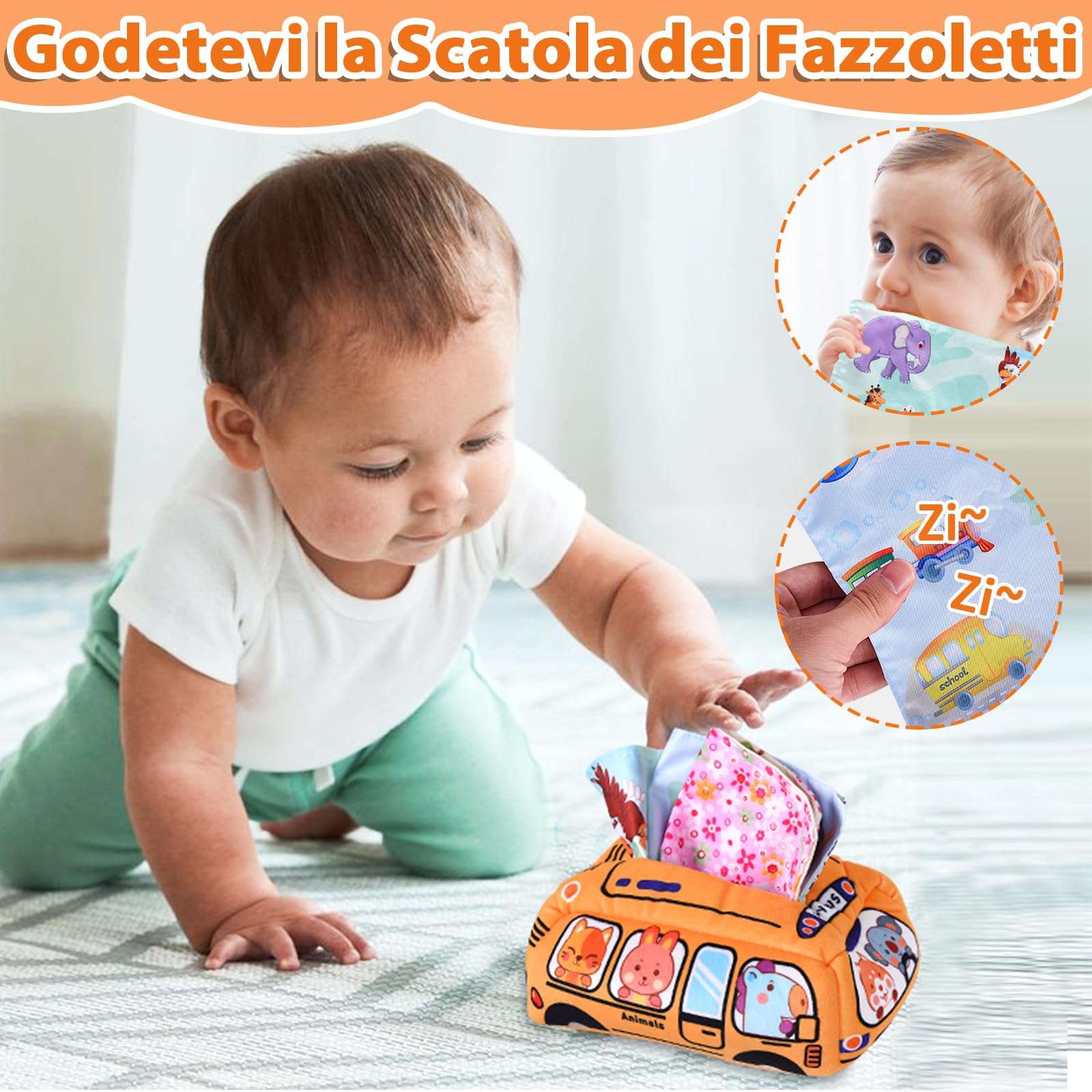 Herenear Giochi Montessori per Neonati, 6 in 1 Montessori Sensoriali Giocattoli, Blocks Impilabili, Giocattoli a Ventosa, Giocattolo Cubo attività, Regalo Giochi Neonato 6 ai 18 Mesi