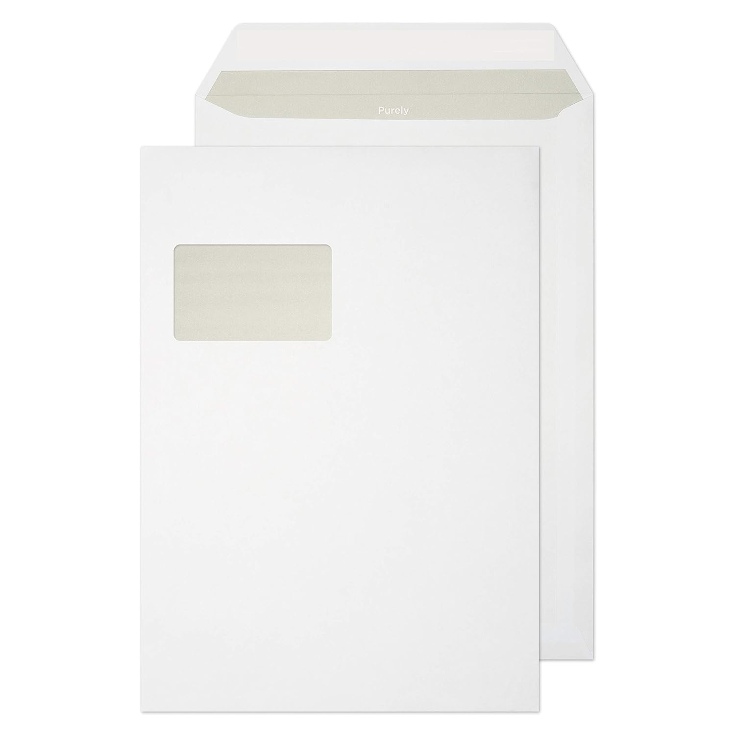 Purely Everyday 23772 C4 324x229mm 100gsm Window Peel and Seal Envelopes - White (Pack of 250)