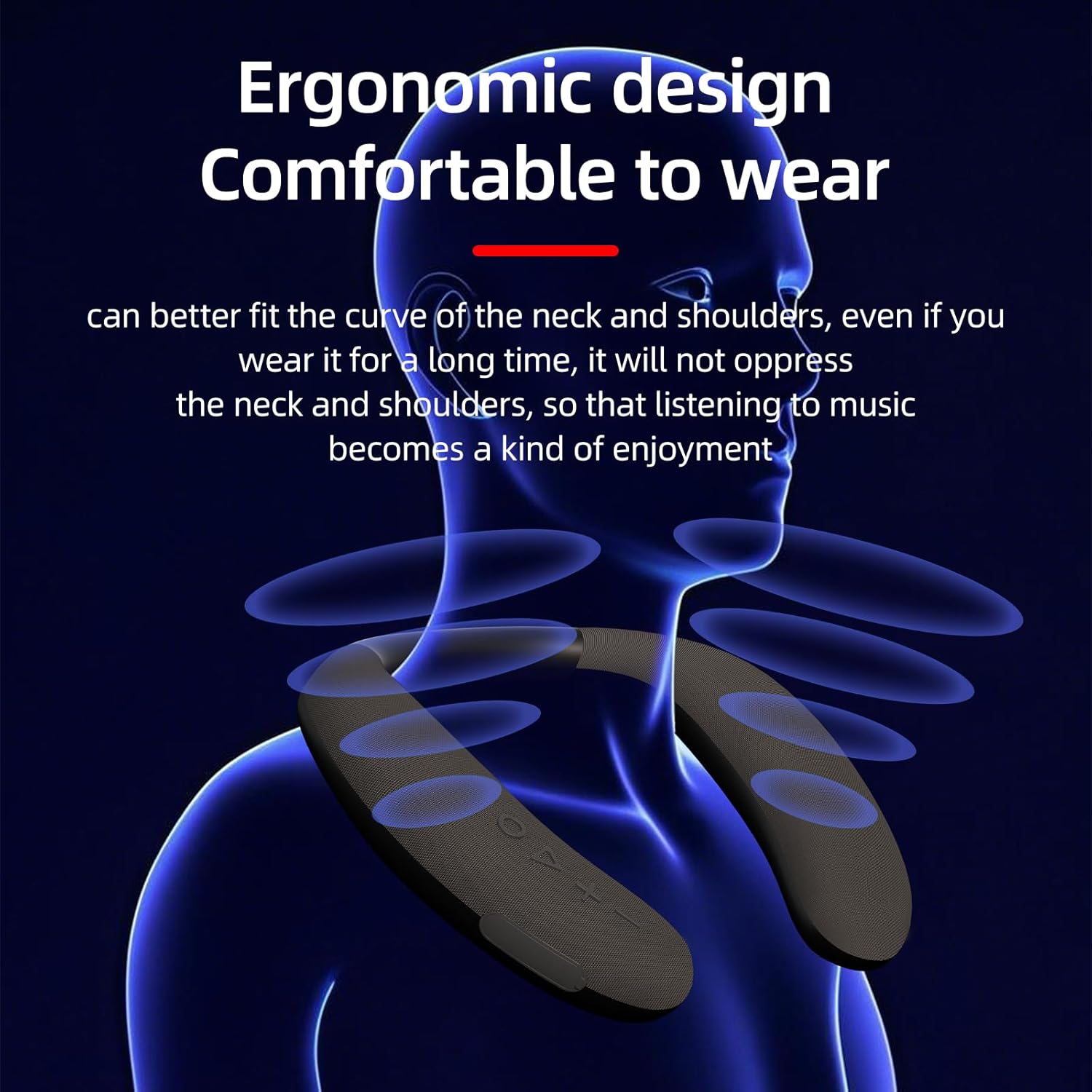 Portable Wireless Neckband Home TV Speakers, Theater Stereo Surround Sound with Microphone, Wireless Loudspeaker for Outdoor Sports with Bluetooth Receiver - Image 5