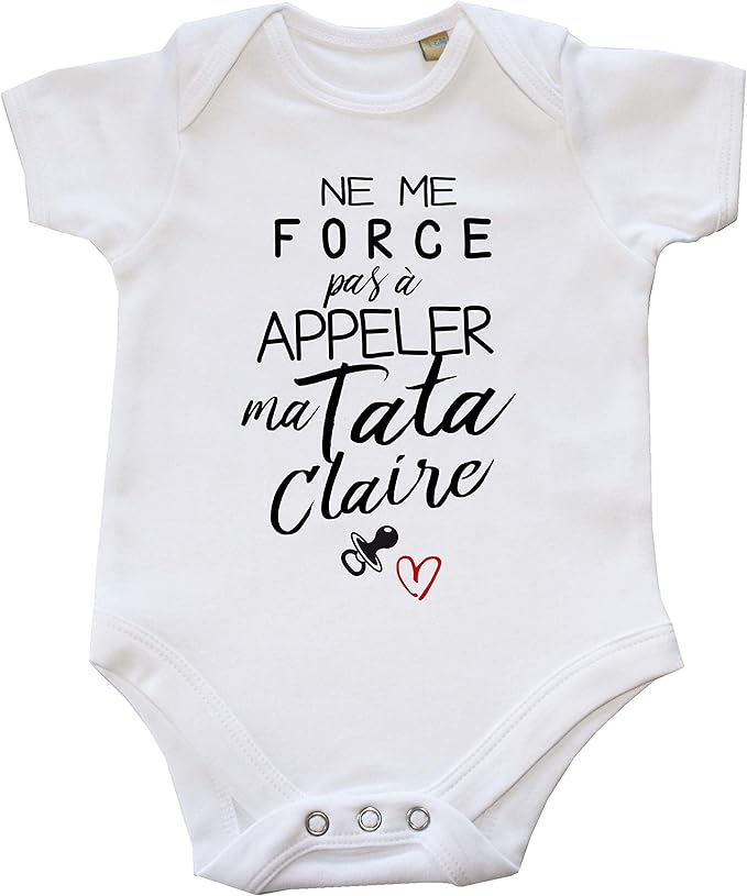 Body Bebe Ne Me Force Pas A Appeler Ma Tata Prenom Surnom A Personnaliser Cadeaux Personnalises Pour Noel Cadeau De Naissance Tatie Et Tonton Amazon Fr Vetements