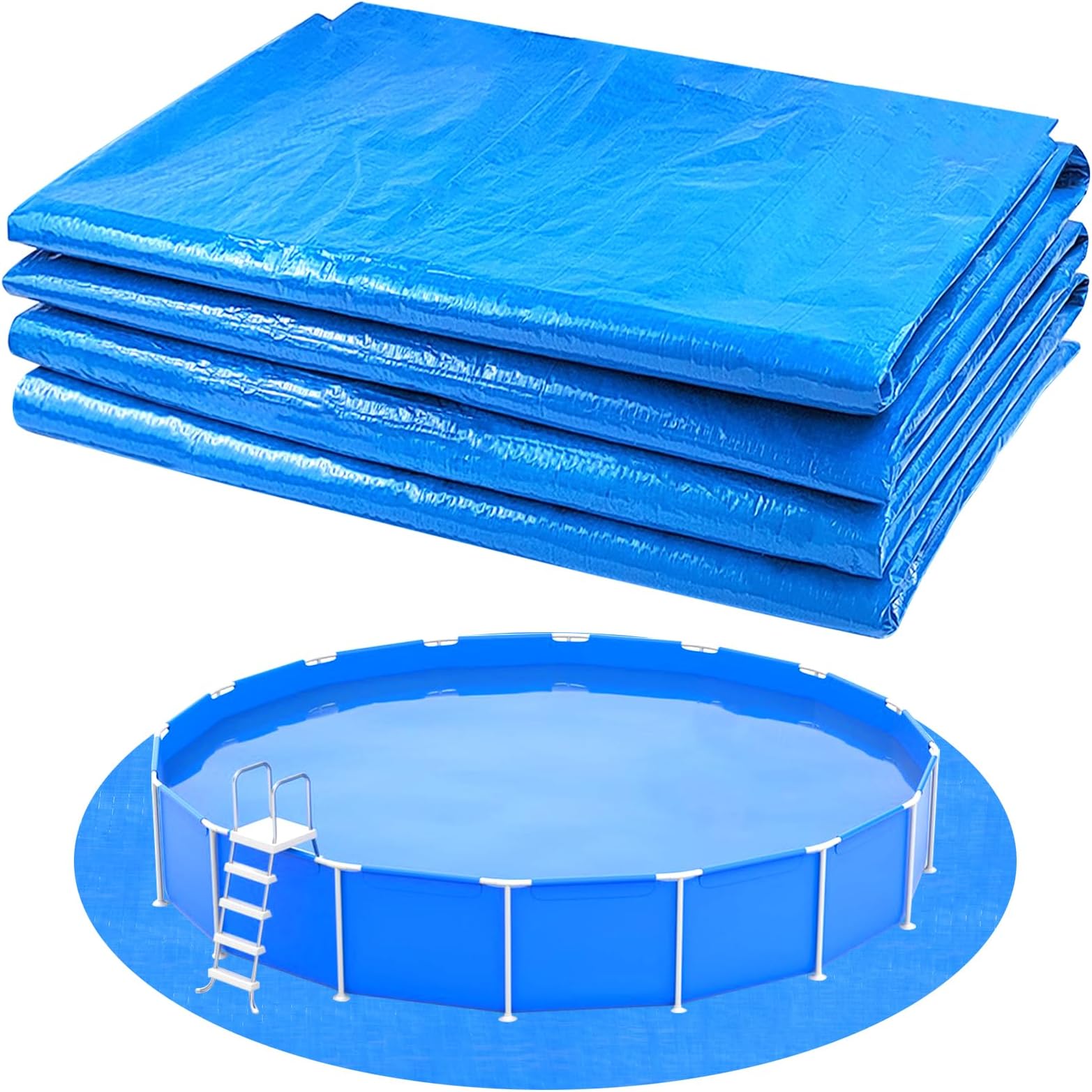 YEXEXINM 16.4Ft Round Pool Ground Cloths Swimming Pool Ground Cloth,Round Pool Liner Pad for 15ft Above Ground Swimming Pool,Heavy Duty Pool Ground Mat Protector to Prevent Puncture Pool Ground Tarp
