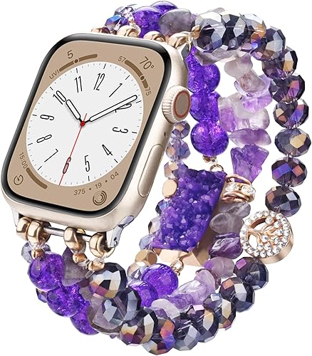 Vista 11 de VISOOM Pulsera de cuentas boho compatible con Apple Watch Band de 40 mm/38 mm/41 mm/42 mm Series 11 10 9 8 7 SE Series 6/5/4; correa de reloj