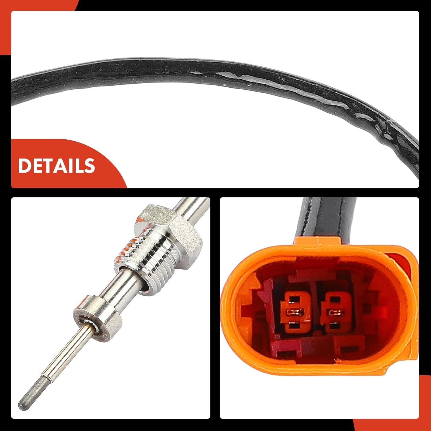 A-Premium Exhaust Gas Temperature Sensor Compatible with Volkswagen Jetta 2015 2.0L, Passat 2015 2.0L, Beetle 2015 2.0L, Diesel