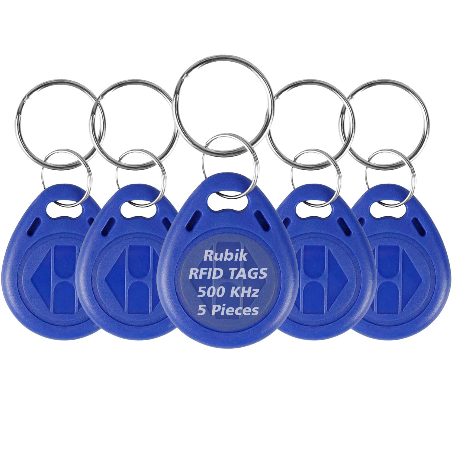 Rubik RFID Tag 500KHz Frequency Readable/Writable Proximity Keyfobs ID-500K Key Ring for Door Access Control (5 Access Keychains)