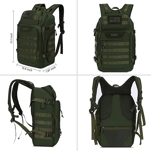Vista 20 de MOSISO Mochila táctica 30L, mochila militar de 3 días de asalto Molle, Negro, talla única