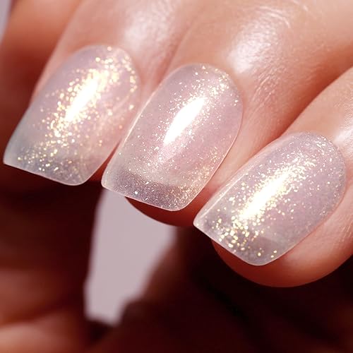Imtiti Gold Shimmer Clear Gel Nail Polish, UV LED Soak