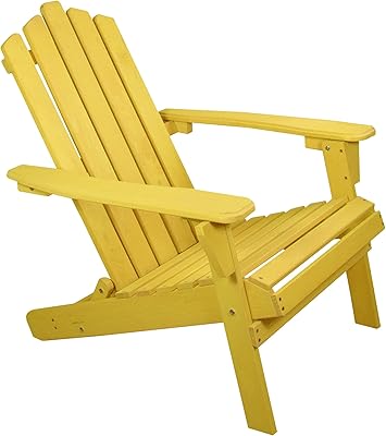Northlight 36" Yellow Classic Folding Wooden Adirondack Chair