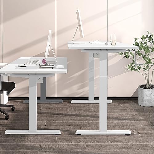 Miniatura 5 de Tangkula Marco de escritorio con manivela, estación de trabajo de pie ajustable en altura manual con manivela plegable, bandeja de gestión de