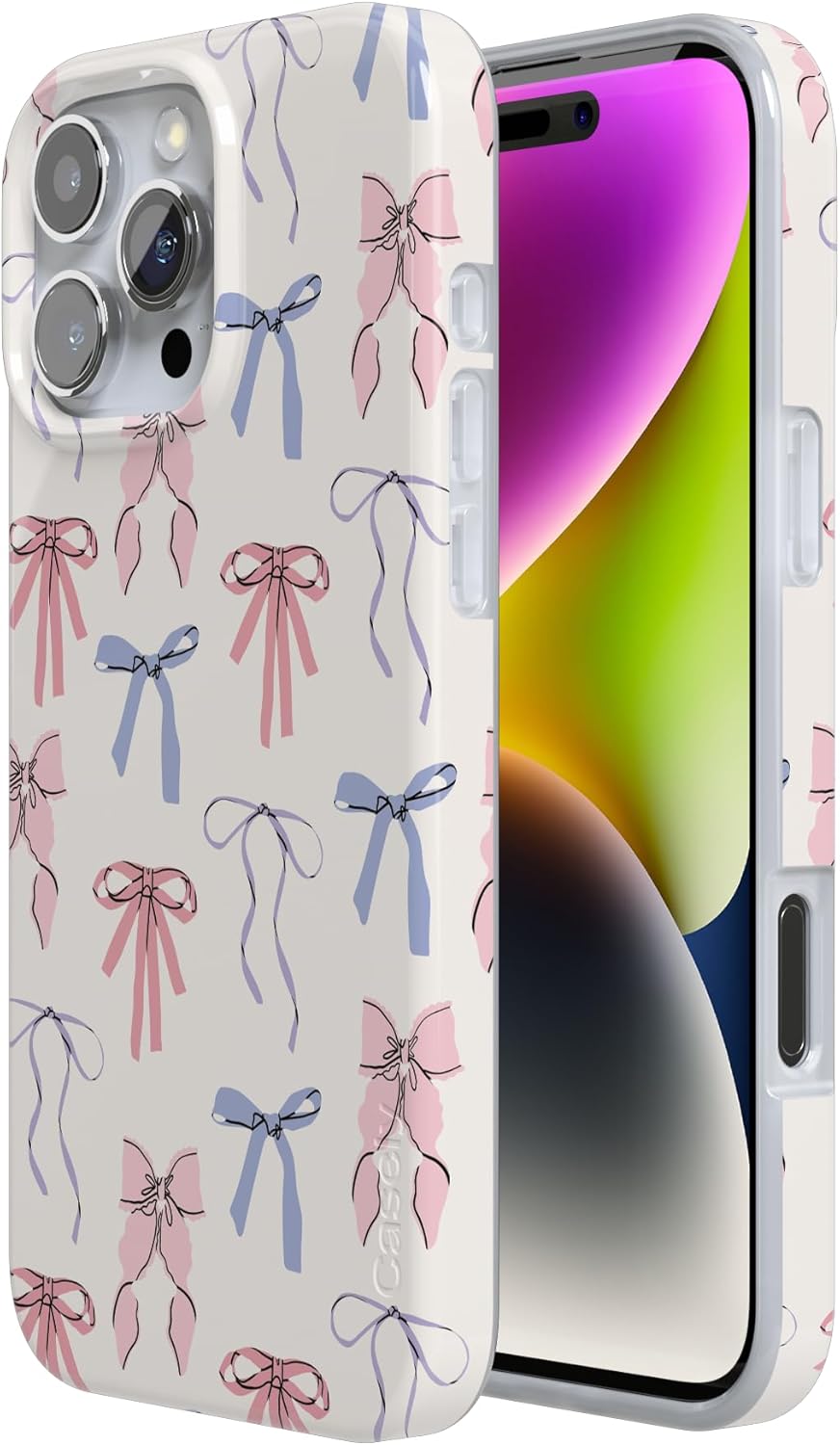 Casely iPhone 16 Pro Max Case | Coquette Girlie | Pastel Bows | Compatible with MagSafe | Classic Ultra Slim Design