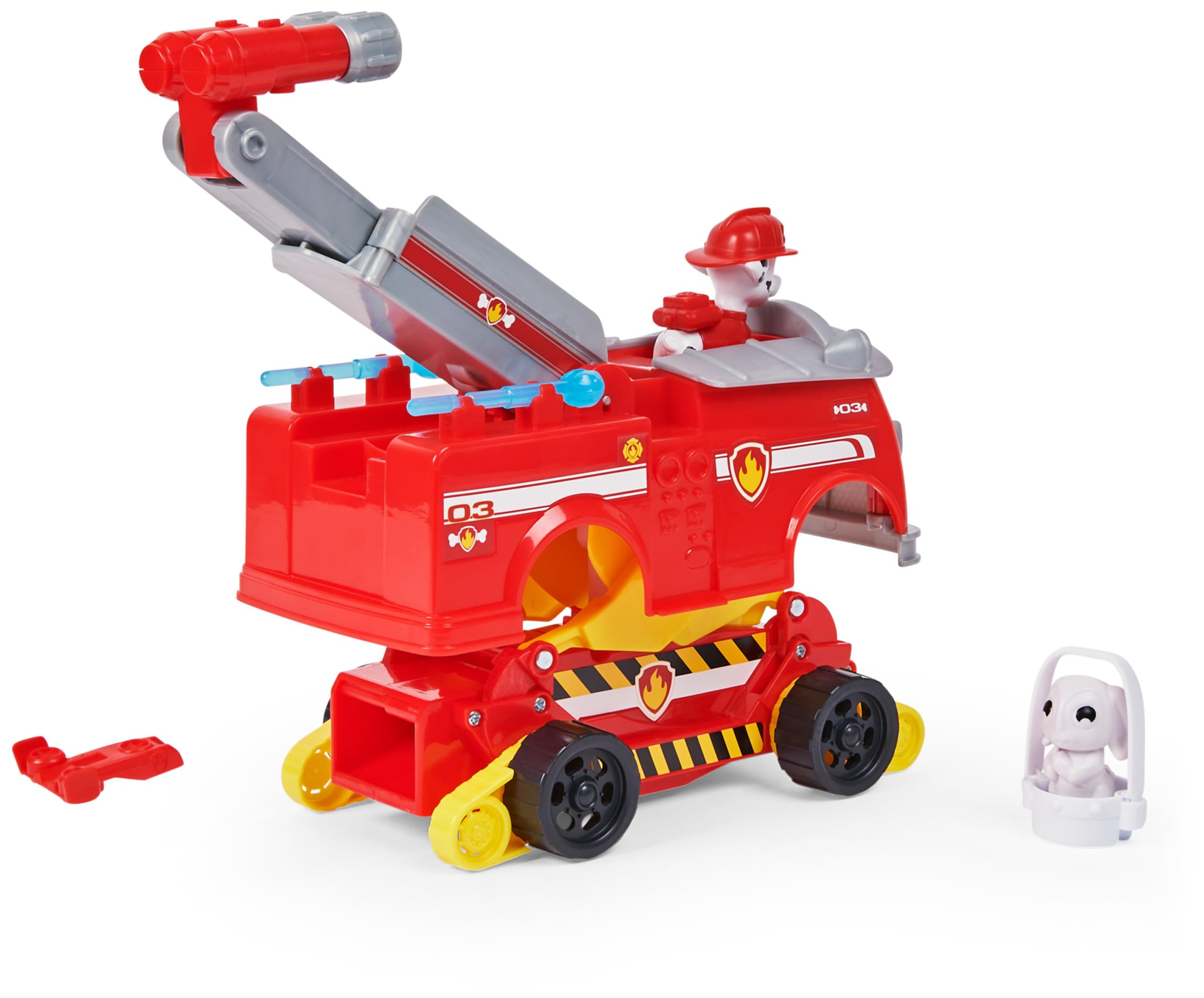 Paw Patrol | Camion dei Pompieri Rise N' Rescue di Marshall | Veicolo trasformabile Personaggio di Marshall e Accessori Inclusi | Giochi Bambini dai 3 Anni in su