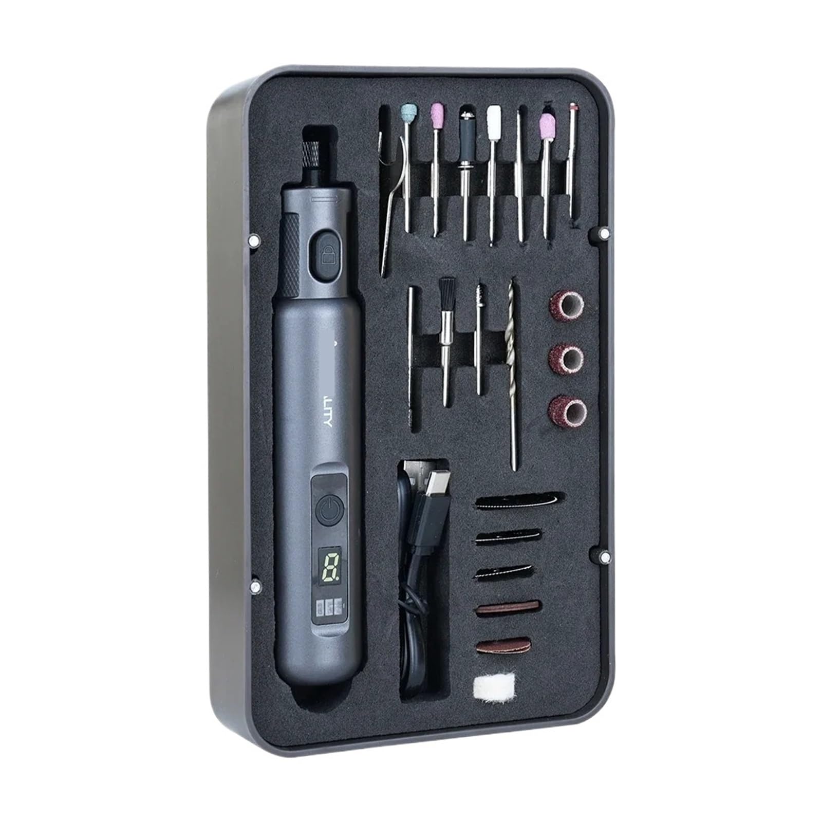 Kit De Herramientas Rotativas Inalámbricas, 6 Velocidades Variables, Batería De Larga Duración De 1500 MAh, Carga Rápida Tipo C, Accesorios Multifuncionales - Compatible con Creality