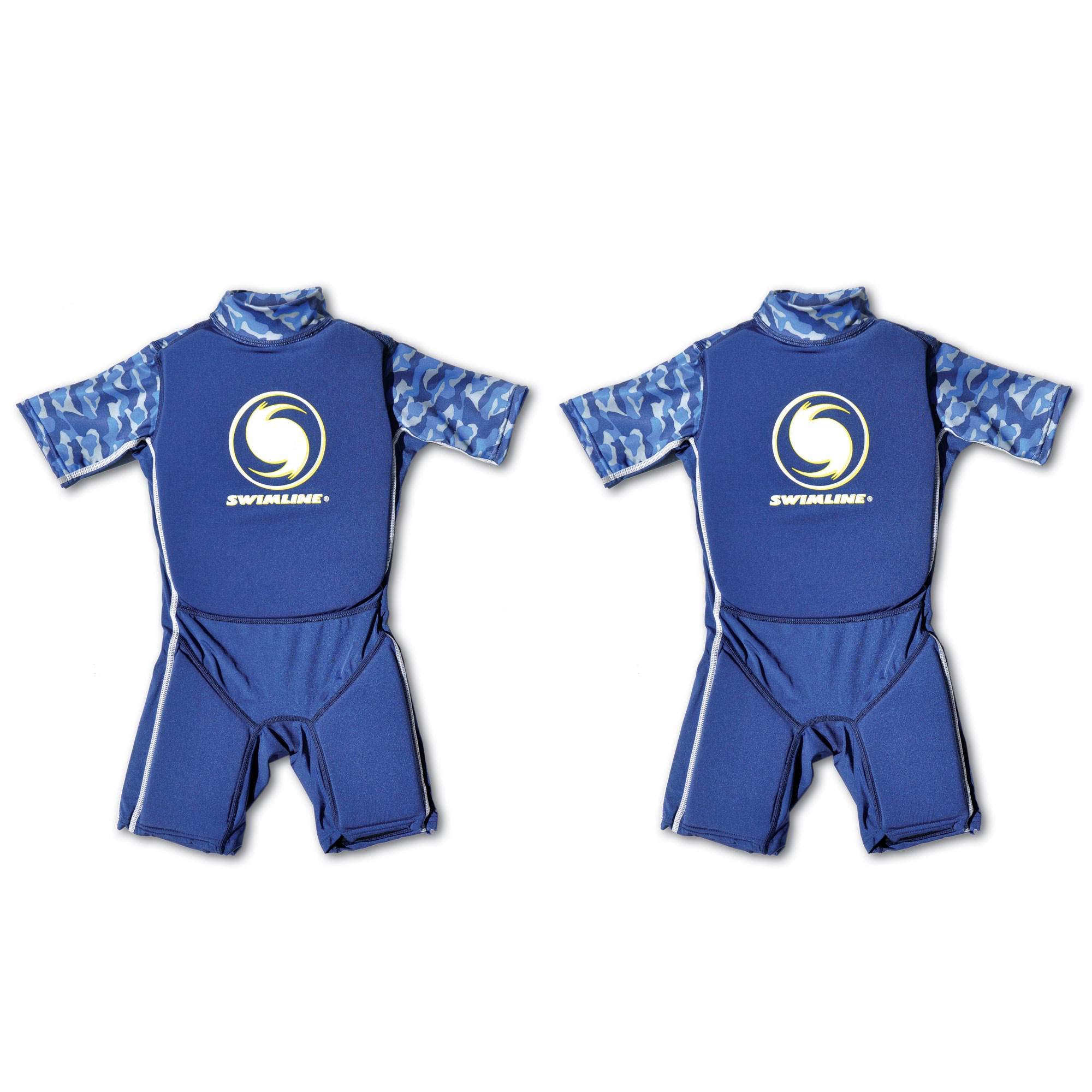 SwimlineBlue Lycra Boy's Floating Swim Trainer Wet Suit Vest Large (2 Pack)