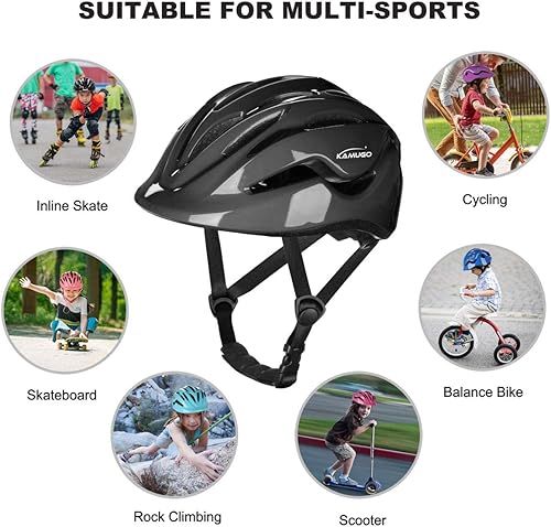 Miniatura 7 de KAMUGO Casco de bicicleta para niños pequeños de 2 a 8 años de edad, casco ajustable para niños, adecuado para monopatín, bicicleta, scooter,