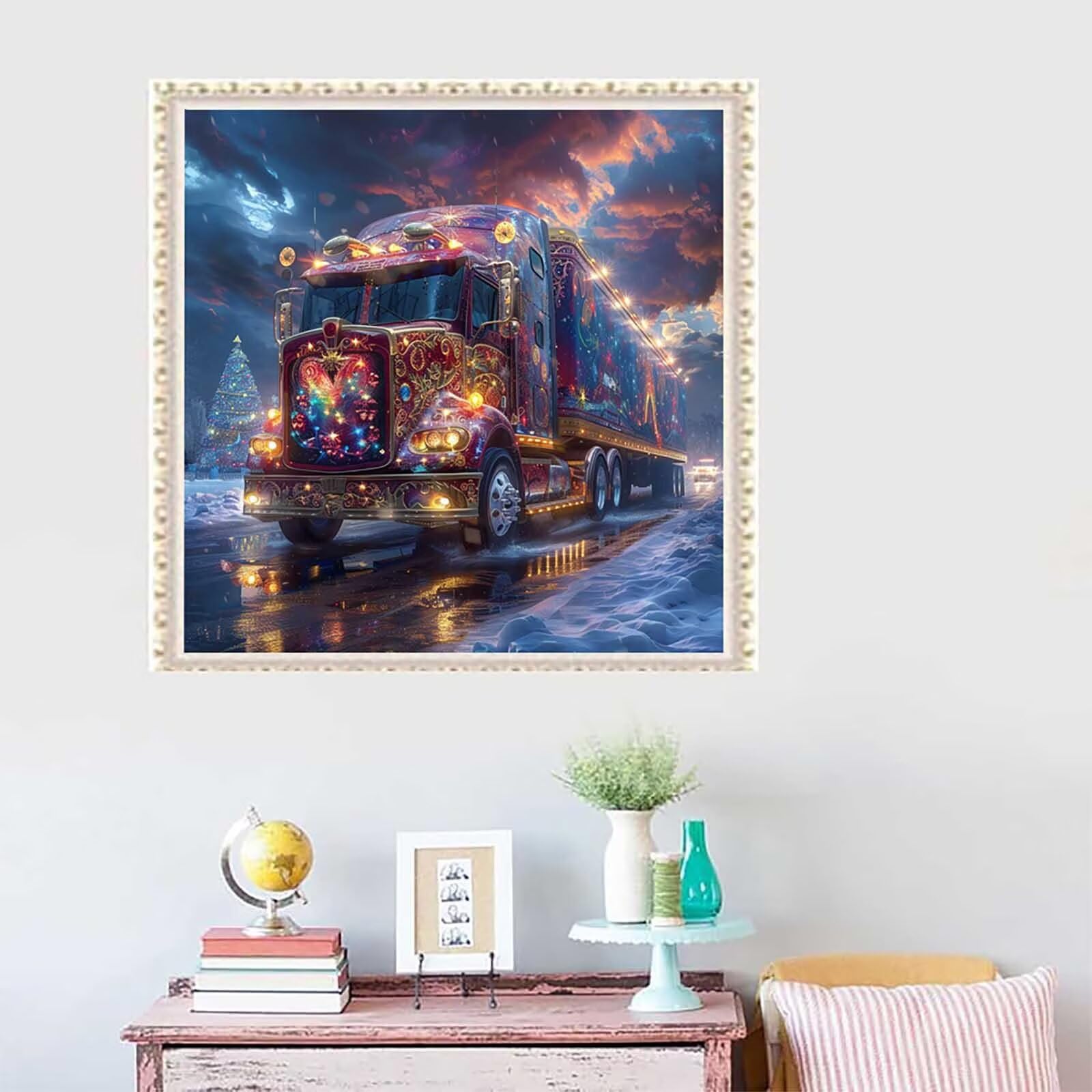 5D Diament Malarstwo Ciężarówka Malarstwo Numery Dorosły, Diament Malarstwo Dorosły Scena Śniegowa, DIY Kreatywny wypoczynek Dorośli Zestaw, Numer Malarstwo Rhinestone Zestaw Ścieg krzyżykowy
