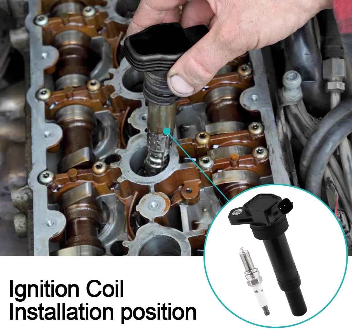 AULINK UF651 Ignition Coil (1.8L 2.0L L4) with Spark Plugs For Hyundai Elantra Coupe GT Tucson Kia Forte Soul Replaces 5C1861 C1804 50146 GN10633 5147 9417 9723 XP5702