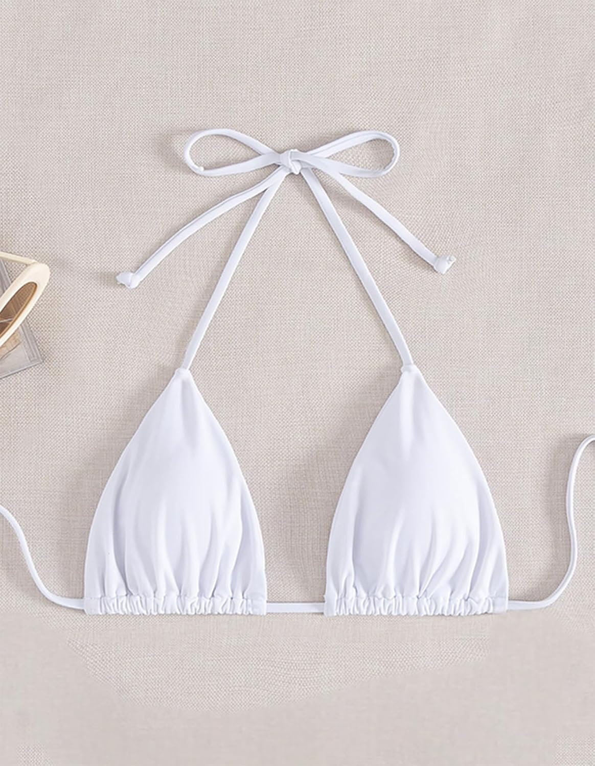 Tainehs Women's Triangle Bikini Top Halter Padded Push Up String Bikini Top Brazilian Bathing Suit Top Only - Image 5