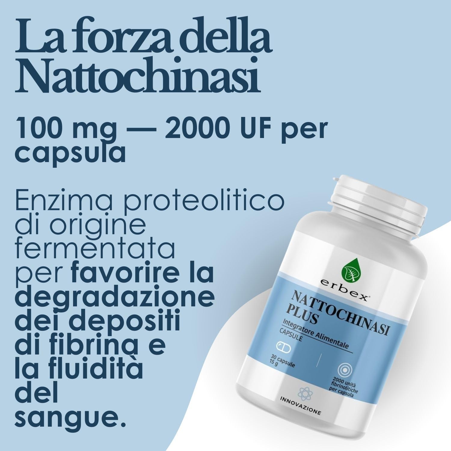 ERBEX - Nattochinasi Plus | Nattochinasi 2000 FU, Bromelina e Curcuma | 90 Capsule | Integratore per la Circolazione e il Benessere Cardiovascolare | Pacco da 3