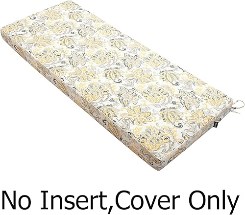 Miniatura 10 de Funda de cojín de banco para exteriores, 48 x 18 x 3 pulgadas, impermeable, con cremallera y lazos, funda para patio, porche, columpio, sofá