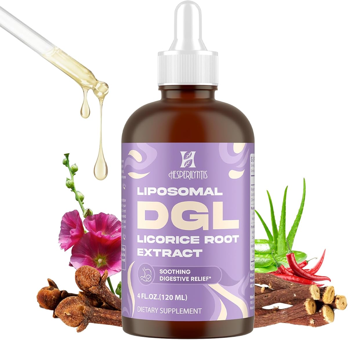 Liposomal DGL Licorice Root Extract - Deglycyrrhizinated Licorice with L-Glutamine, Marshmallow, Clove, and Slippery Elm - Digestive, Stomach Lining, Elimination, Max Absorption, 60 Servings