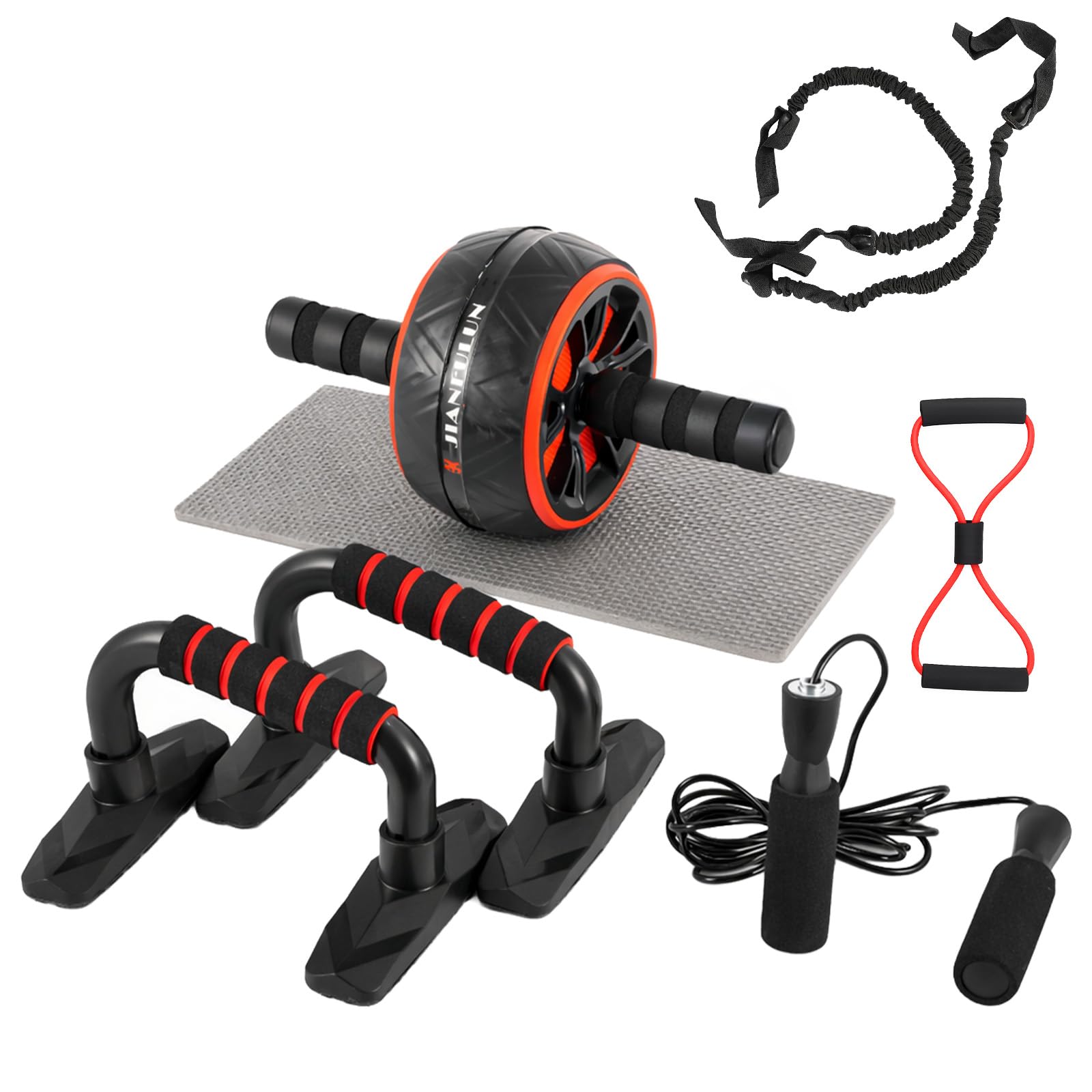 Bauchroller Trainingsrad für effektives Bauchmuskeltraining – Extra breites Ab Wheel mit Anti-Rutsch Griffen, Kniepad & robuster Stahlkonstruktion für Ganzkörper Fitness Zuhause