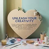 Vista 6 de Corazones de madera para manualidades, corazones de madera de 16 pulgadas, 1/4 de pulgada de grosor, paquete de 1 corazón de madera sin terminar