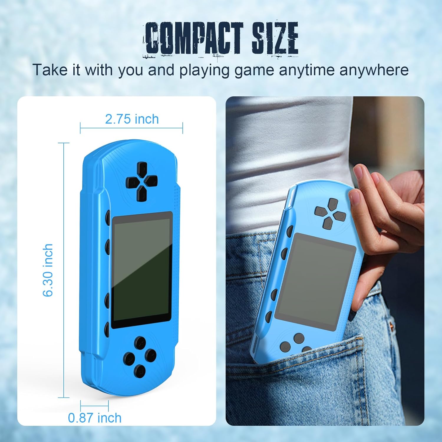 Retro Video Games, Portable Gaming System with 3.0" Screen Rechargeable Handheld Game 258 Plug & Play Video Games for Travel, Camping image 5 of 5 B0FJMBRDSG