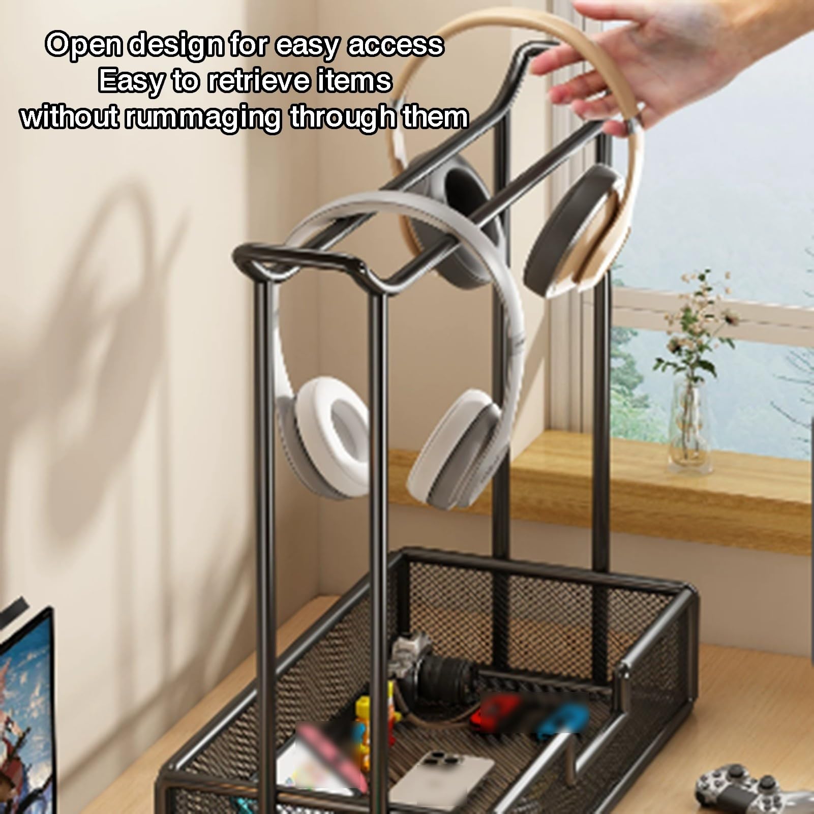 Supporto For Cuffie Portatile, Rack Di Archiviazione Desktop Multiuso