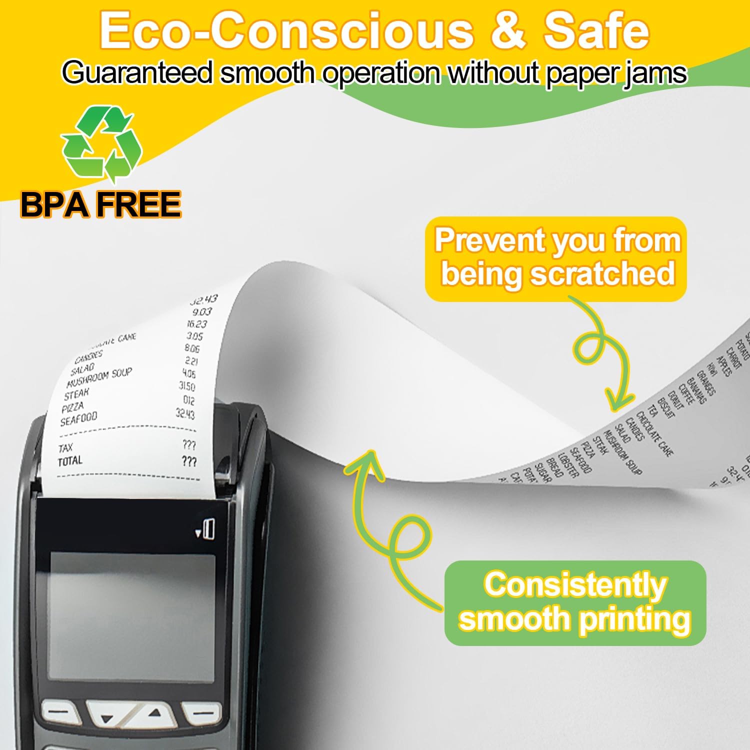 2 1/4" x 50' Thermal Paper 20 Rolls, Thermal Receipt Paper Rolls Premium Quality Compatible with POS Cash Registers and Credit Card Machines - Image 6