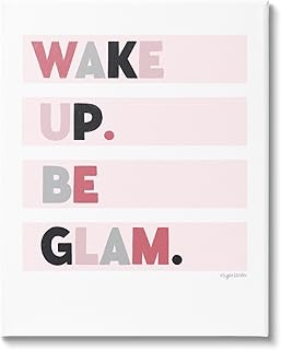 Stupell Industries Wake Up Be Glam Pink Motivating Phrase Canvas Wall Art, Design by Kyra Brown