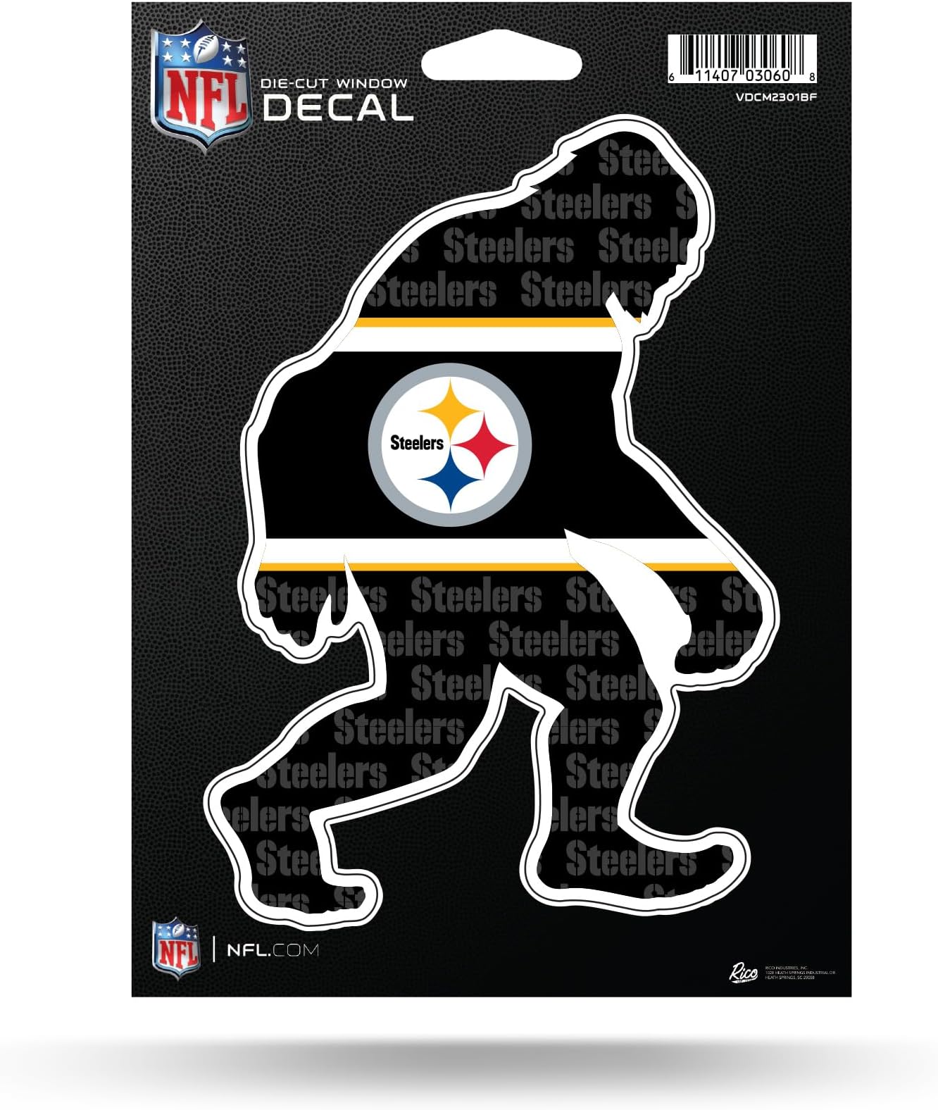Rico Industries NFL Football Pittsburgh Steelers Big Foot 5" x 7" Vinyl Die-Cut Decal - Car/Truck/Home Accessory