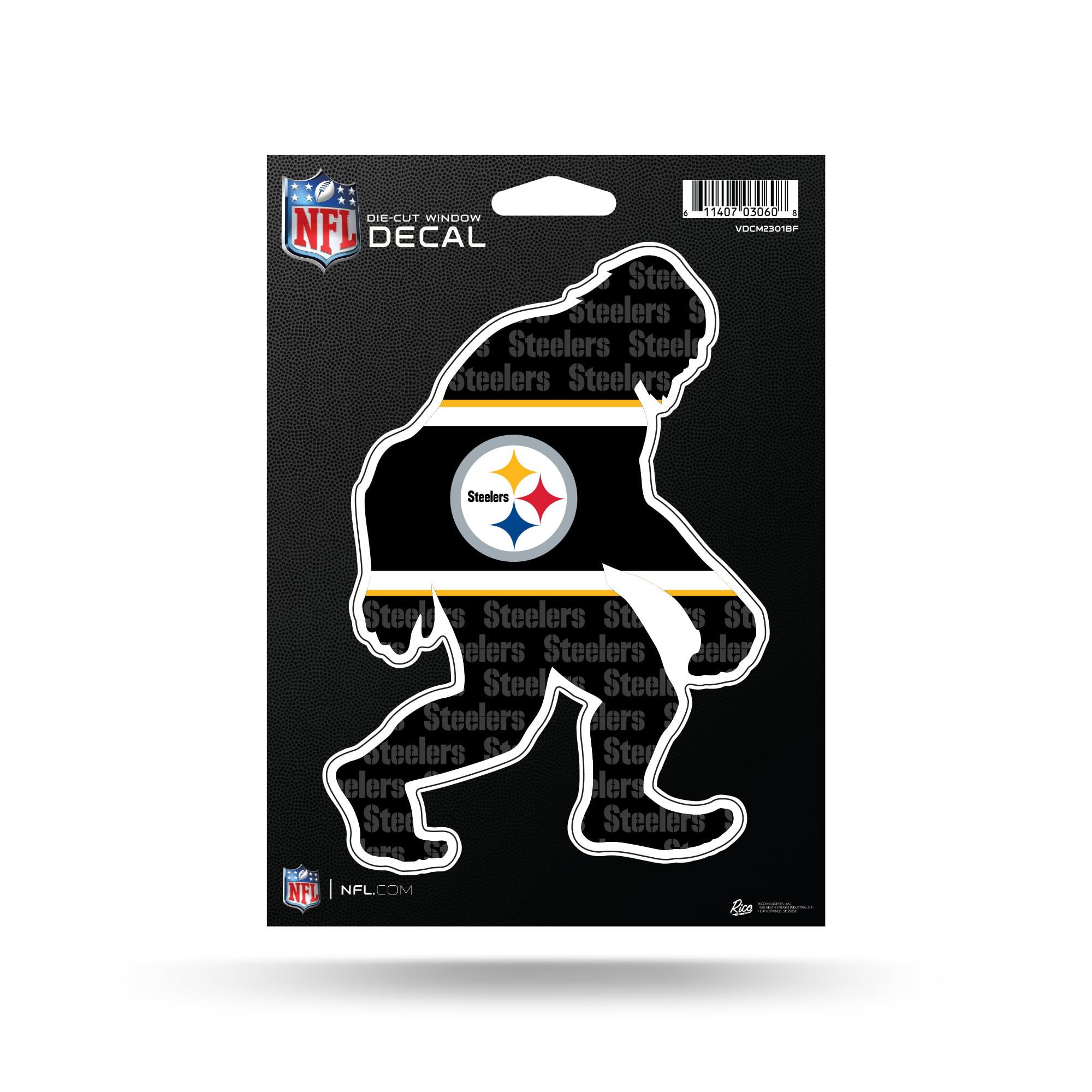Rico Industries NFL Football Pittsburgh Steelers Big Foot 5" x 7" Vinyl Die-Cut Decal - Car/Truck/Home Accessory