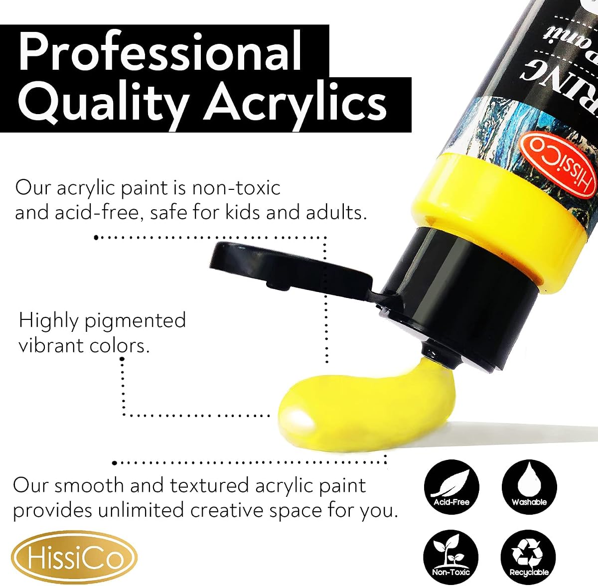 Caliart Acrylic Paint Set of 36 Colors with 12 Brushes view 3