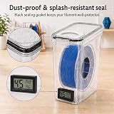 Lot de 6 boîtes de rangement pour filament pour impression 3D, boîte étanche visible avec moniteur de température et d'humidité, paquets de déshydratants, étiquettes et stylo, étanche à l'humidité - 5