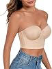 Lemorosy Womens Longline Strapless Bra Full Coverage Bustier Anti Slip Underwire Full Figure Plus Size Corset Top