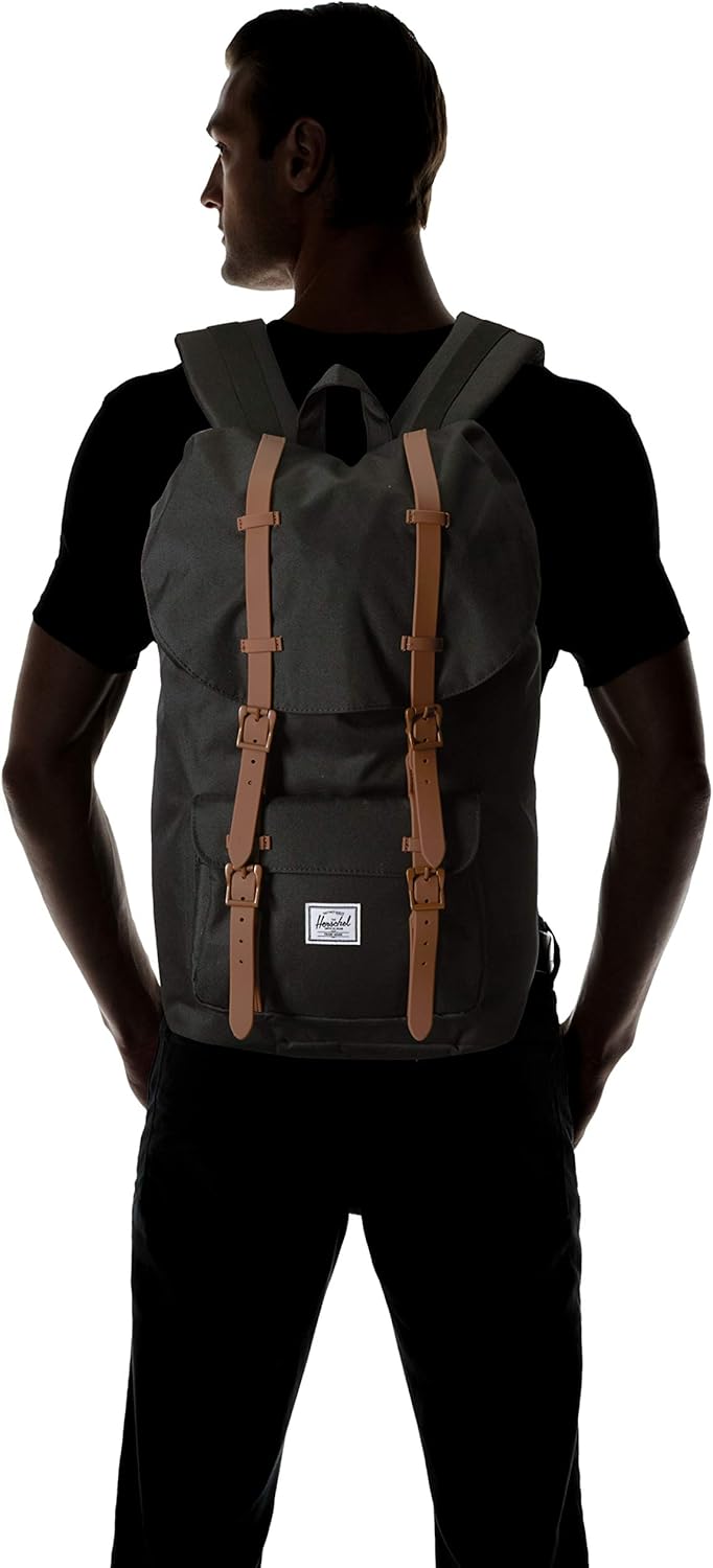 Herschel Little America Laptop Backpack, Black/Saddle Brown, Classic 25.0L : Electronics