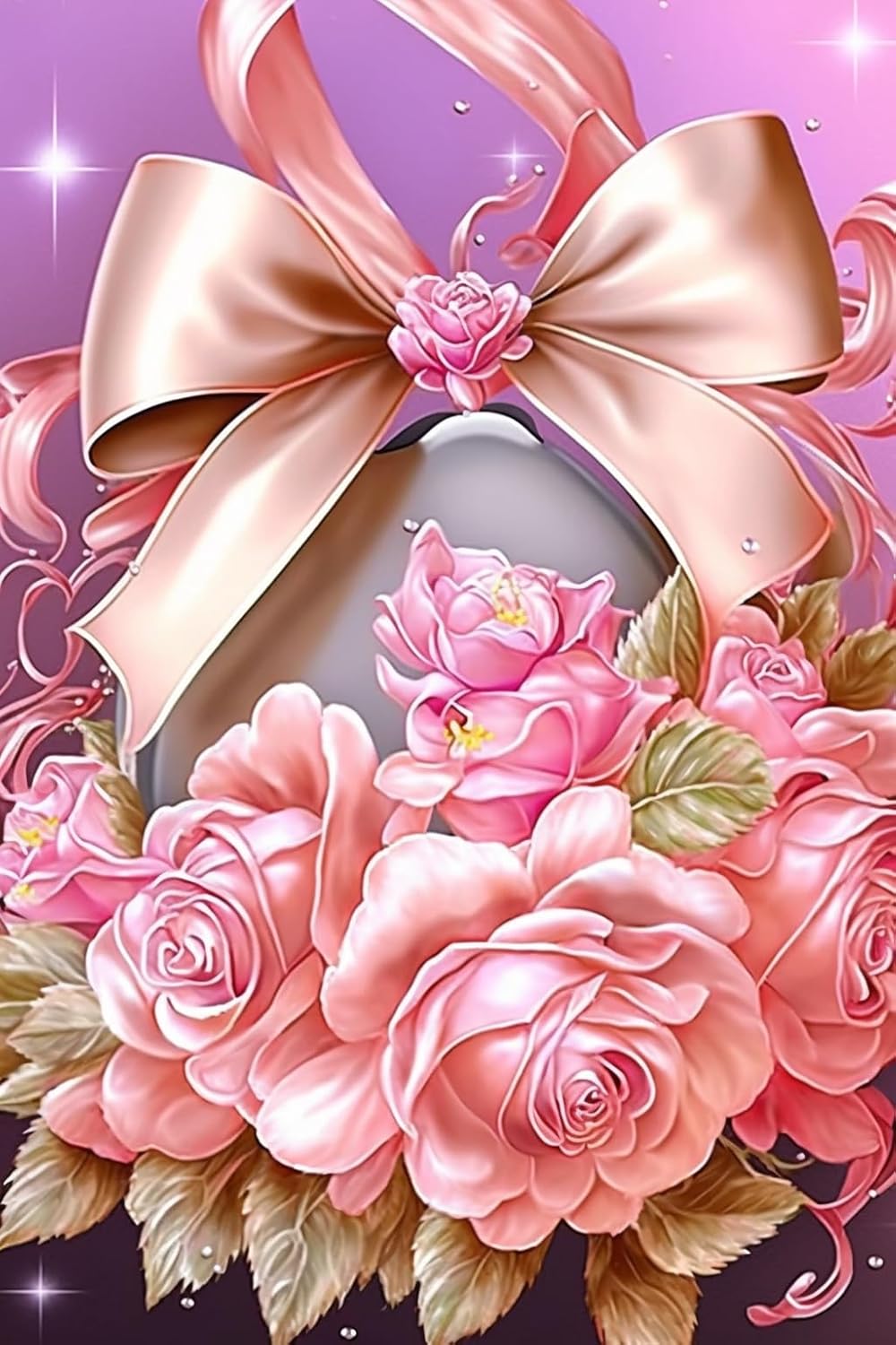 Jigsaw Puzzles for Adults 1000 Pieces Pink Roses and Bows Diamond Art Kits for Beginner Full Drill Crystal Rhinestone Arts and Crafts 29.5 x 20 Inch