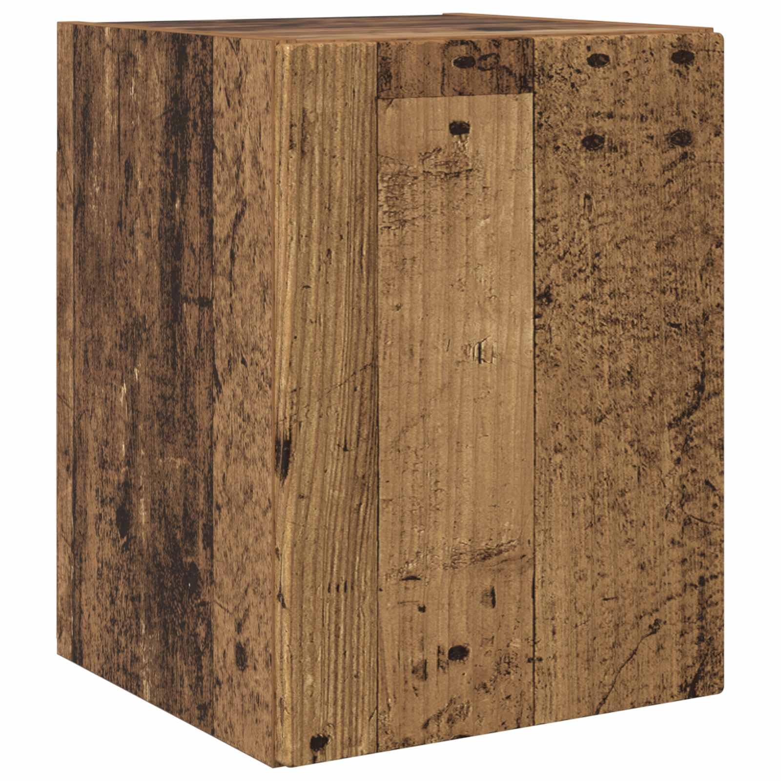 TV-Schrankset Wandmontiert 3-teilig, Altholz Holzwerkstoff, Modernes Media Center für Wohnzimmer, Schlafzimmer, 30x31x100 cm