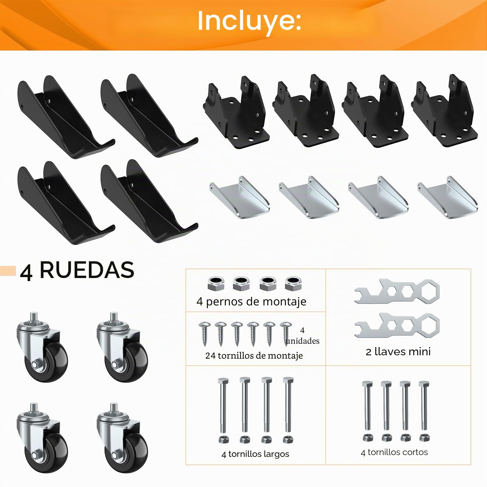 SOLEJAZZ Juego de ruedas retráctiles 330 kg para bancos de trabajo