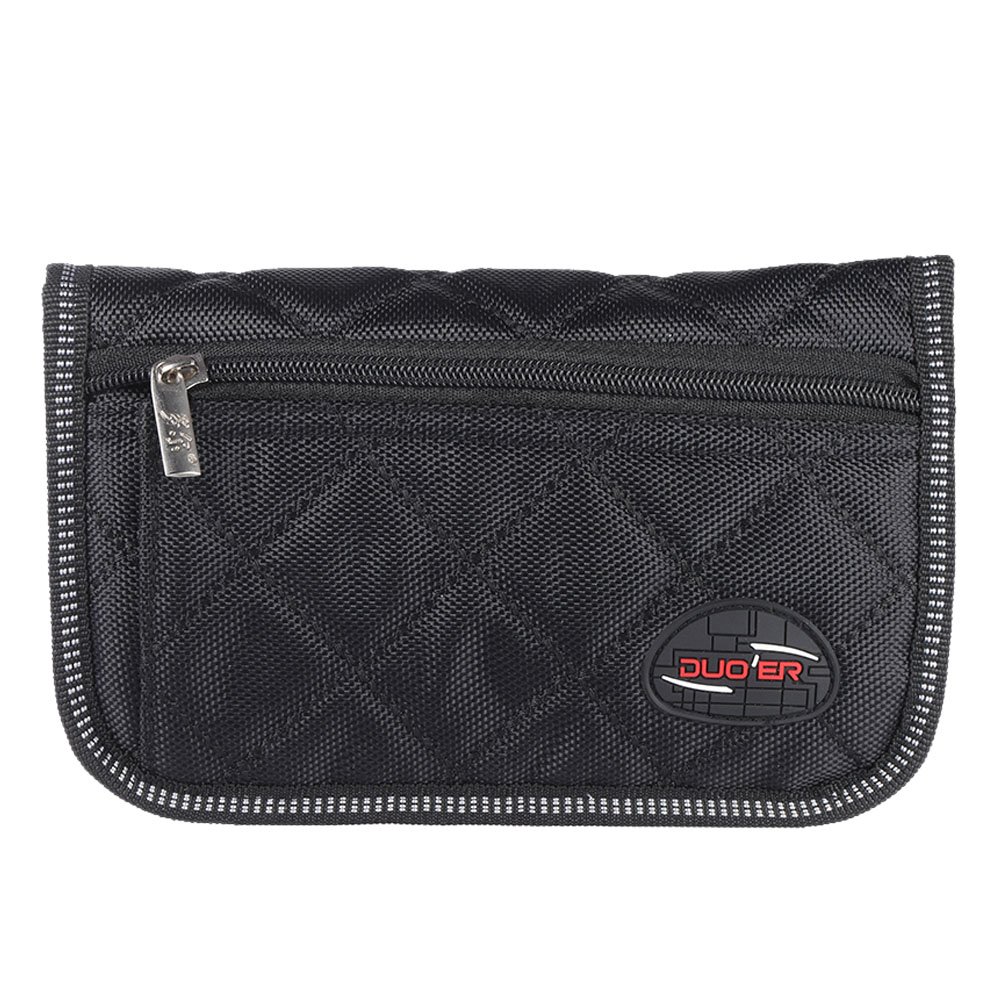 Pochette en tissu Oxford noir pour embouchure de trombone, trompette, euphonium avec 4 compartiments, 21,5 x 13 cm, poche zippée et fermeture éclair