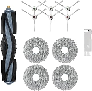 Fixbetter Accessories Kit for Deebot T20 Omni/X1 Omni/X1 Turbo/T10 Omni/T10 Turbo Robot Vacuum Cleaner Parts, 1 Main Brush, 4 Mop Pads, 6 Side Brush, 1 Cleaning Brush