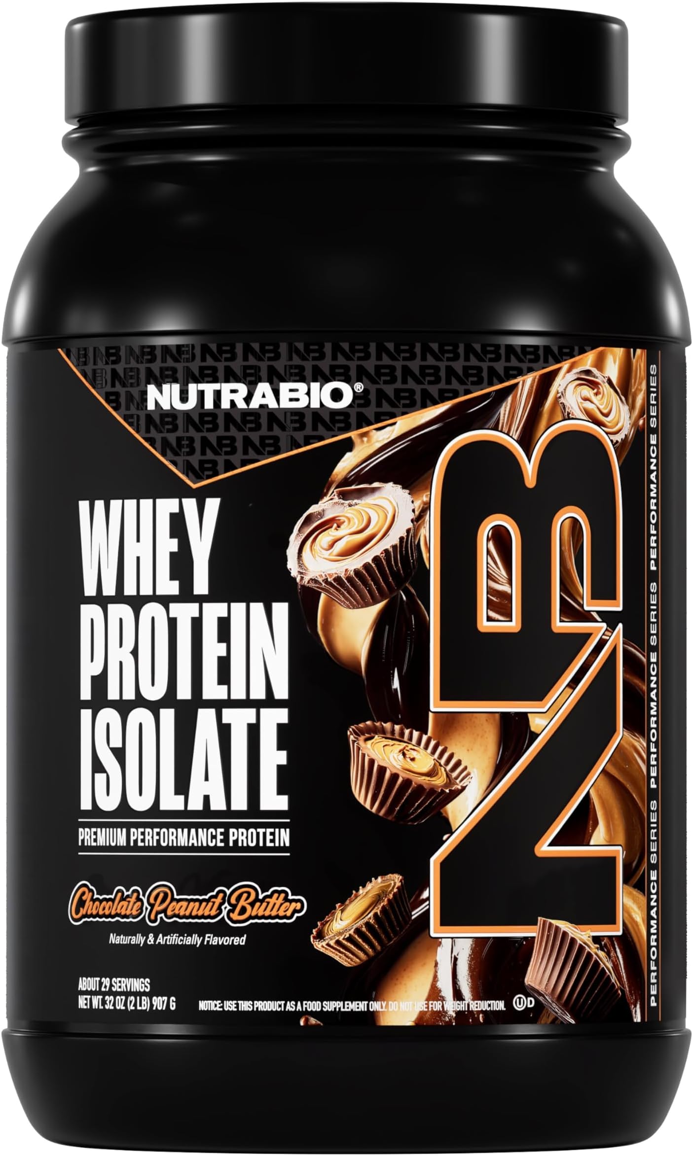 100% Whey Protein Isolate Protein Powder, 25g Protein with Complete Amino Acid Profile, Non-GMO, Soy & Gluten Free, Low Carb, Low Calorie Whey Protein Powder, Chocolate Peanut Butter, 2 Lbs