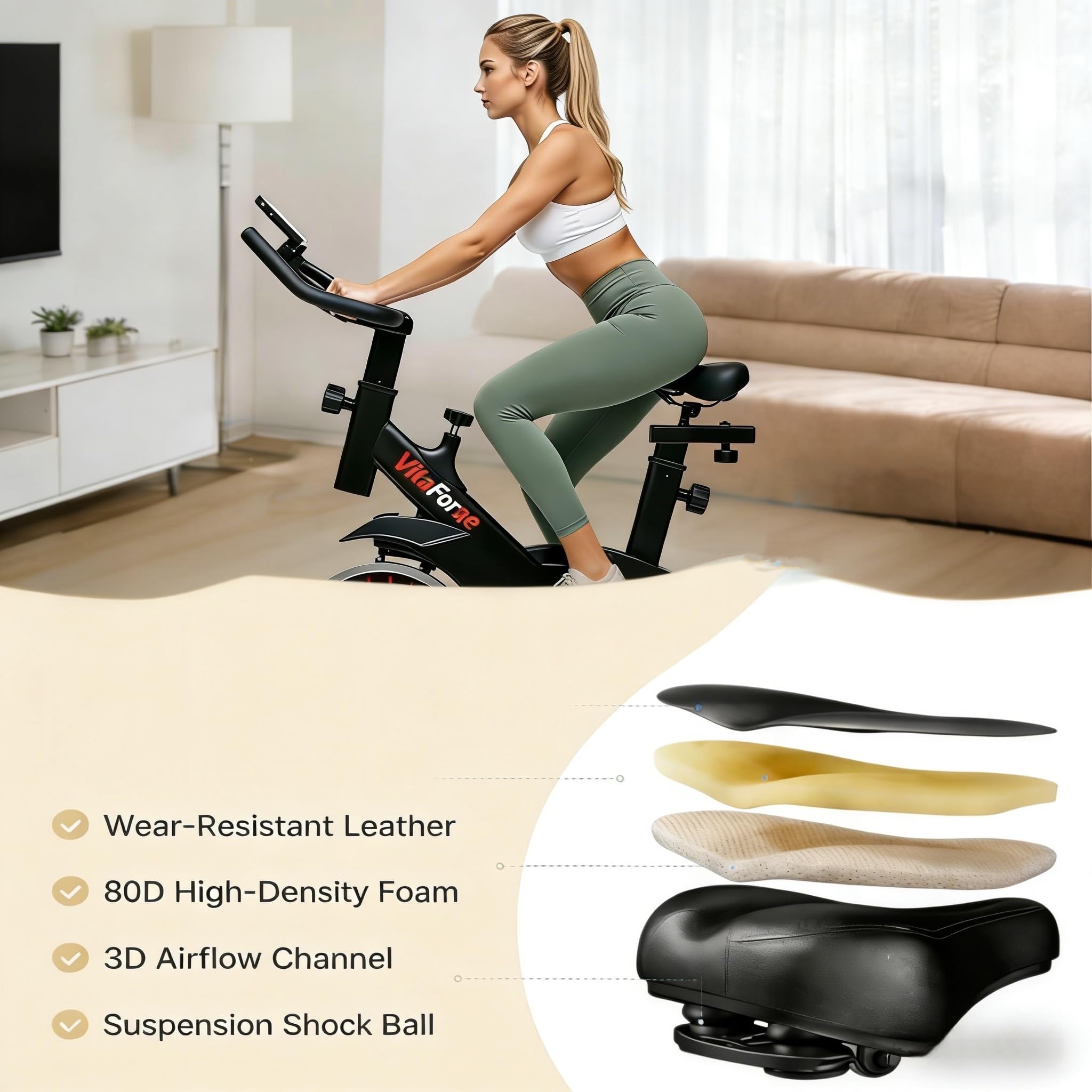 Domowy rower stacjonarny cichy z regulowanym oporem magnetycznym, regulowaną wysokością, sprzęt do treningu cardio w domu, z uchwytem na tablet, wytrzymały i przenośny rower do odchudzania i fitnessu