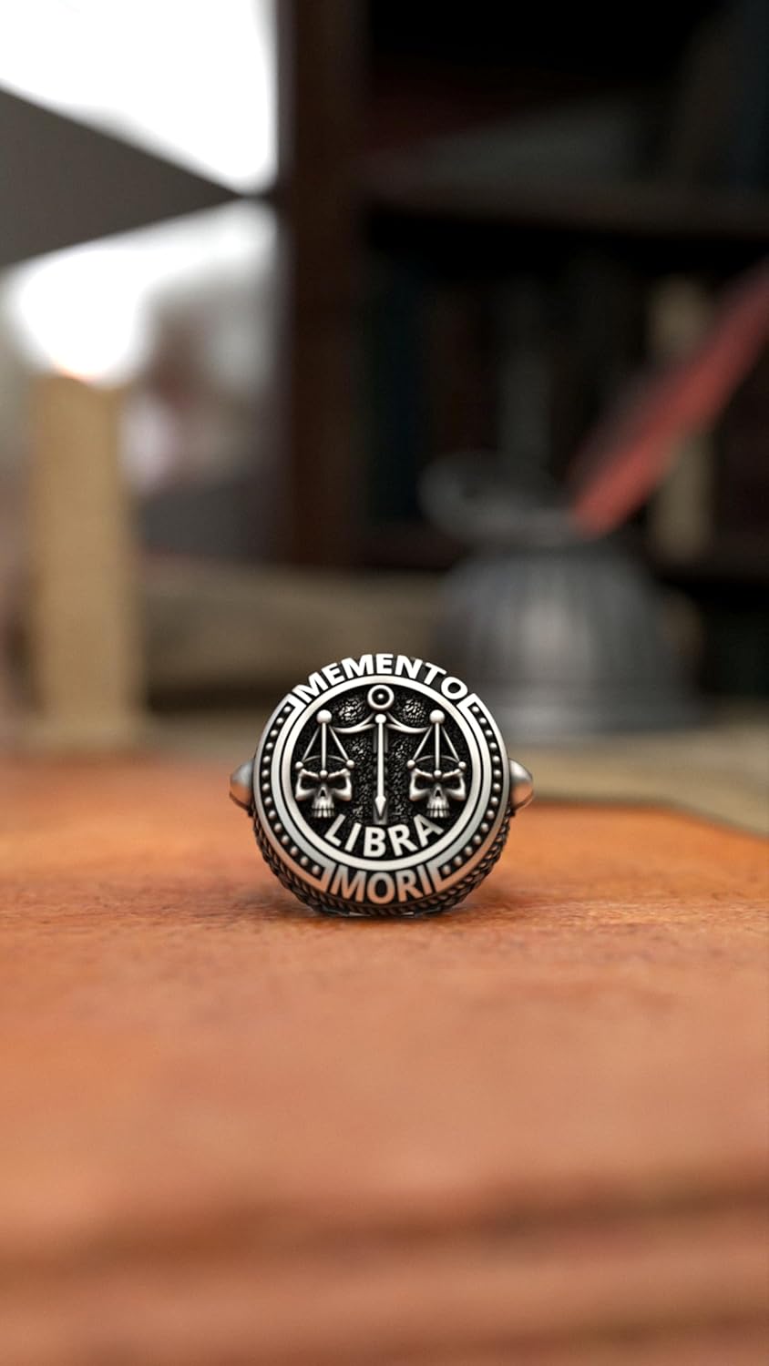 Elegant Libra Signet 925 Sterling Silver Ring - Sophisticated Zodiac Symbol, Ideal for Astrology Enthusiasts