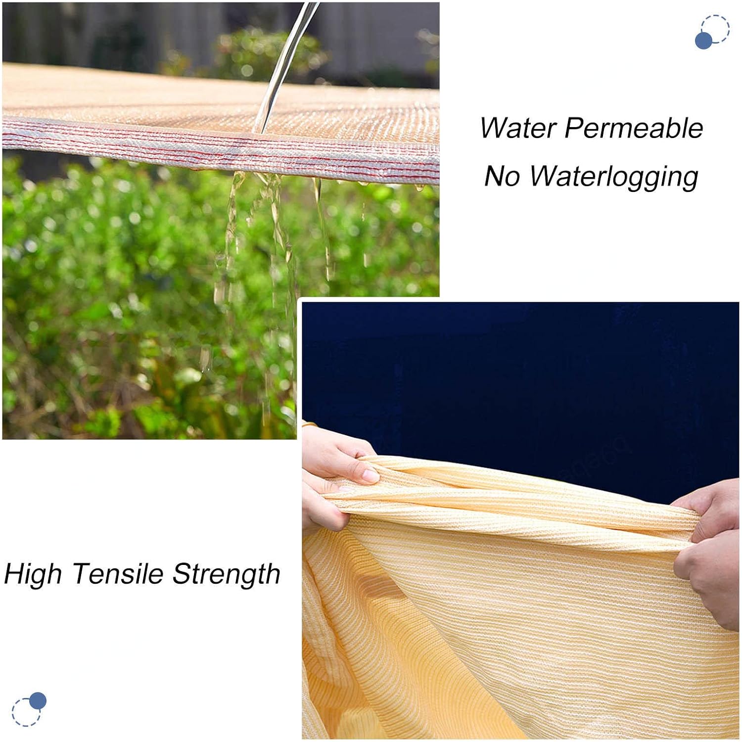 Shade Netting for Garden,Shade Cloth With Grommets 1×2m 2×3m 3×3m 3×4m 3×5m 3×6m 4×4m 4×5m 4×8m,90% Sunblock Shade Net Beige,Rectangular Shade Sails,Awning,Shade Mesh Tarp,Beige-7x12m(23*39.4ft)
