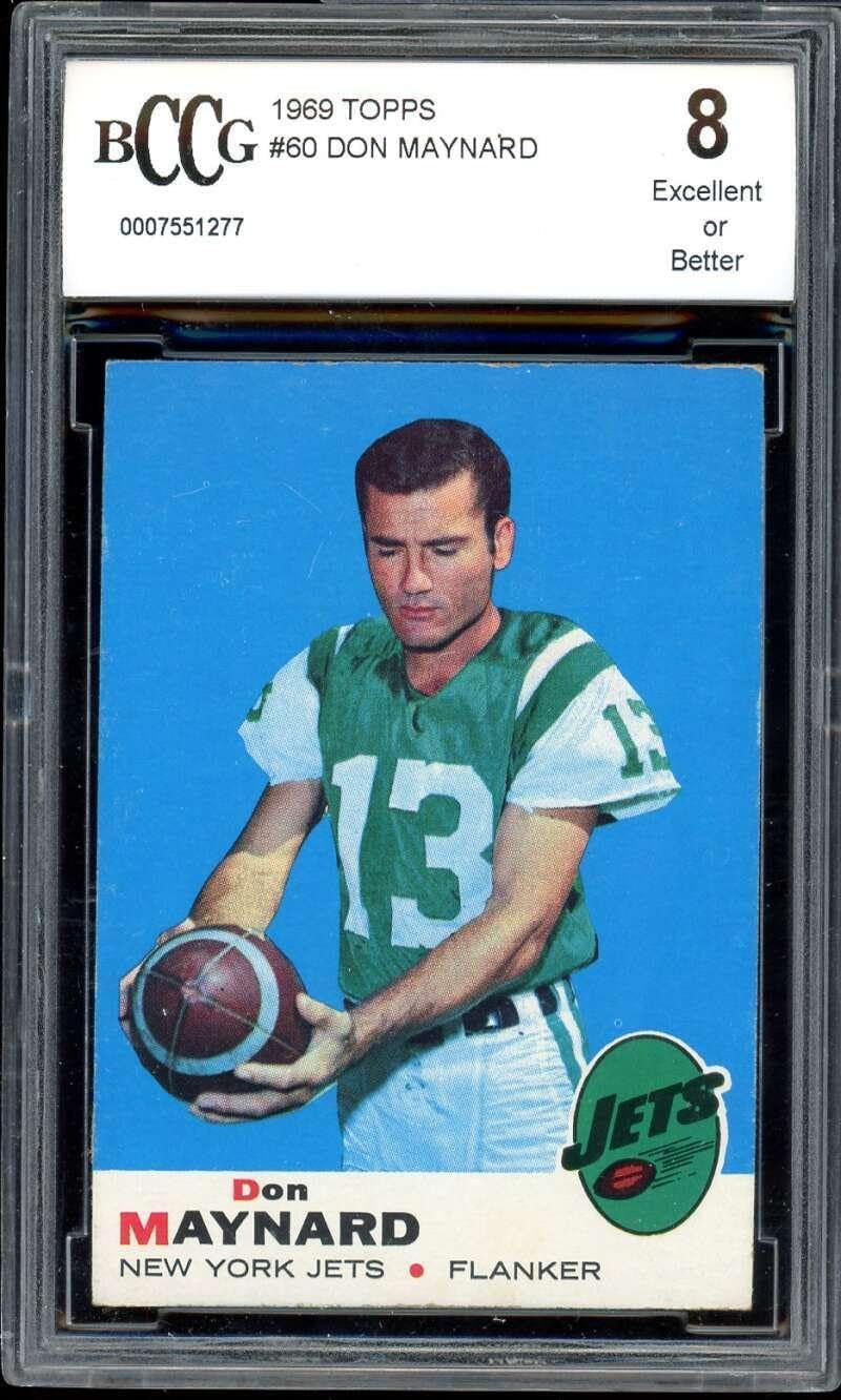 Don Maynard Card 1969 Topps #60 BGS BCCG 8 - Unsigned Football Cards