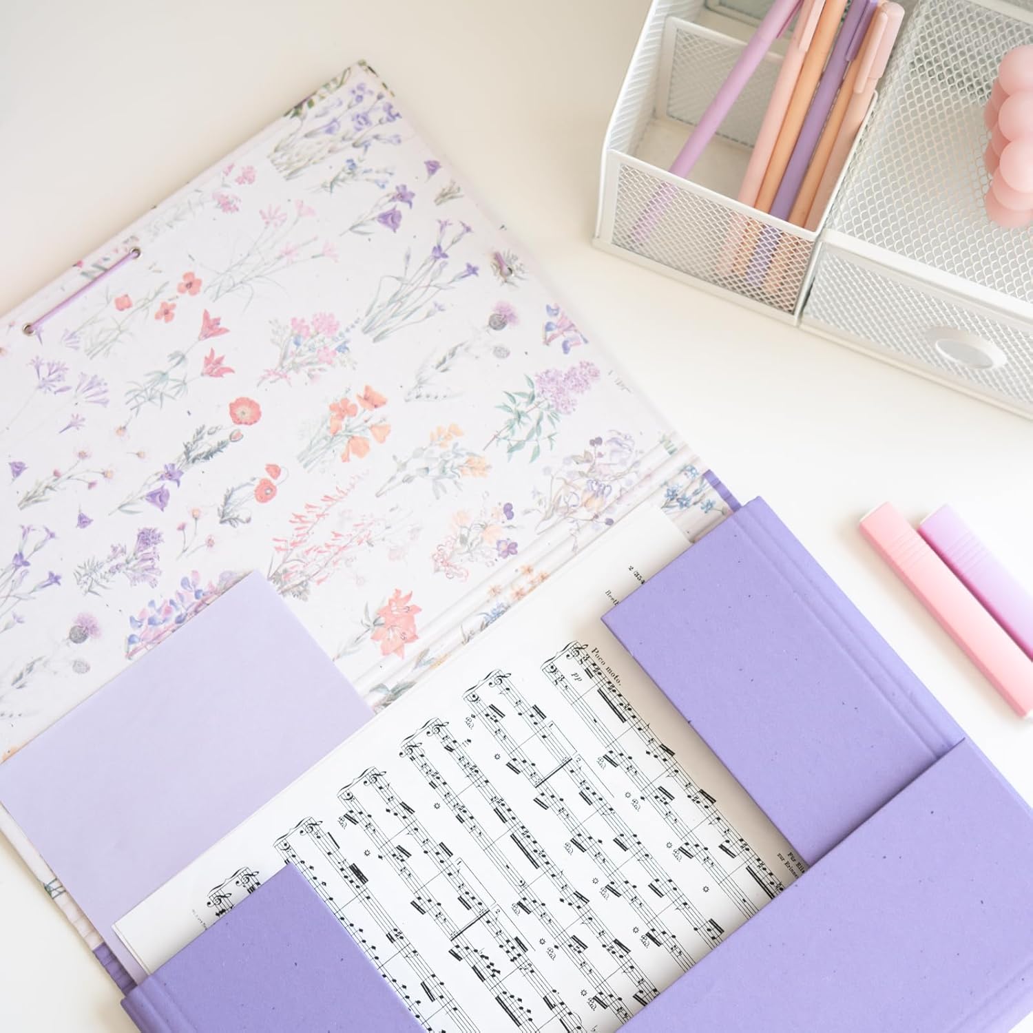 Grupo Erik A4 Folder - Wild Flowers | 3 Flap Document Folder 13.4 x 10 inches - 34 x 25.5 cm | Document Organiser, School Folders | Cute Stationery