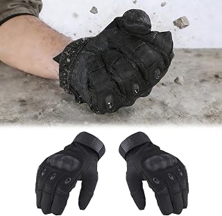 Riding Gloves Gear for Men Women Motorcycle Gloves with Hard | Motorcycle Gloves for Men Women with Hard Knuckle Adjustable Wrist Touchscreen Long-Finger Cycling Gloves Abrasion