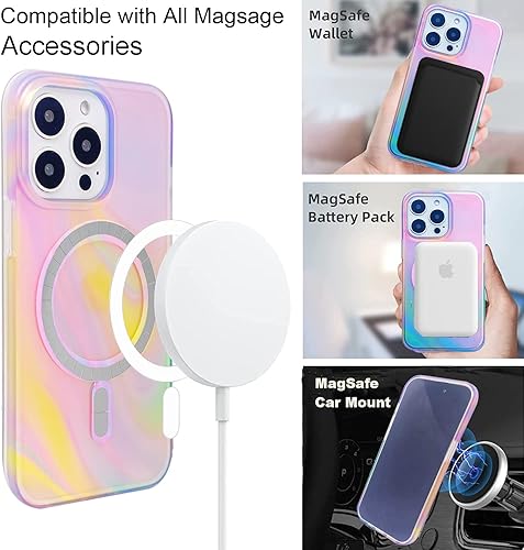 Miniatura 3 de Funda magnética para iPhone 13 Pro Max de 6.7 pulgadas, compatible con carga MagSafe de TPU suave, parachoques delgado, a prueba de golpes, bonita