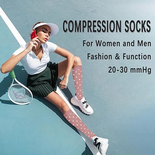 Miniatura 2 de CTHH 57 pares de calcetines de compresión para mujeres y hombres, medias de compresión para apoyo, correr, atletismo, enfermería, viajes